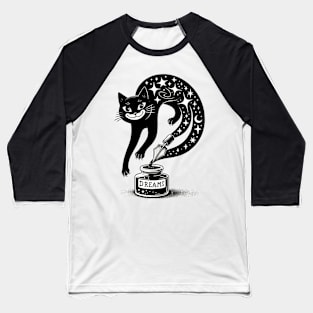 Dreamy Cat Creative Spill Baseball T-Shirt